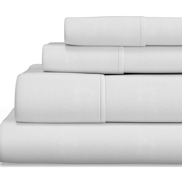 Sealy Signature - 300 Thread Count Clean Performance Solid Sheet Set, White Twin - Picture 5 of 7